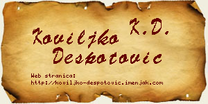Koviljko Despotović vizit kartica